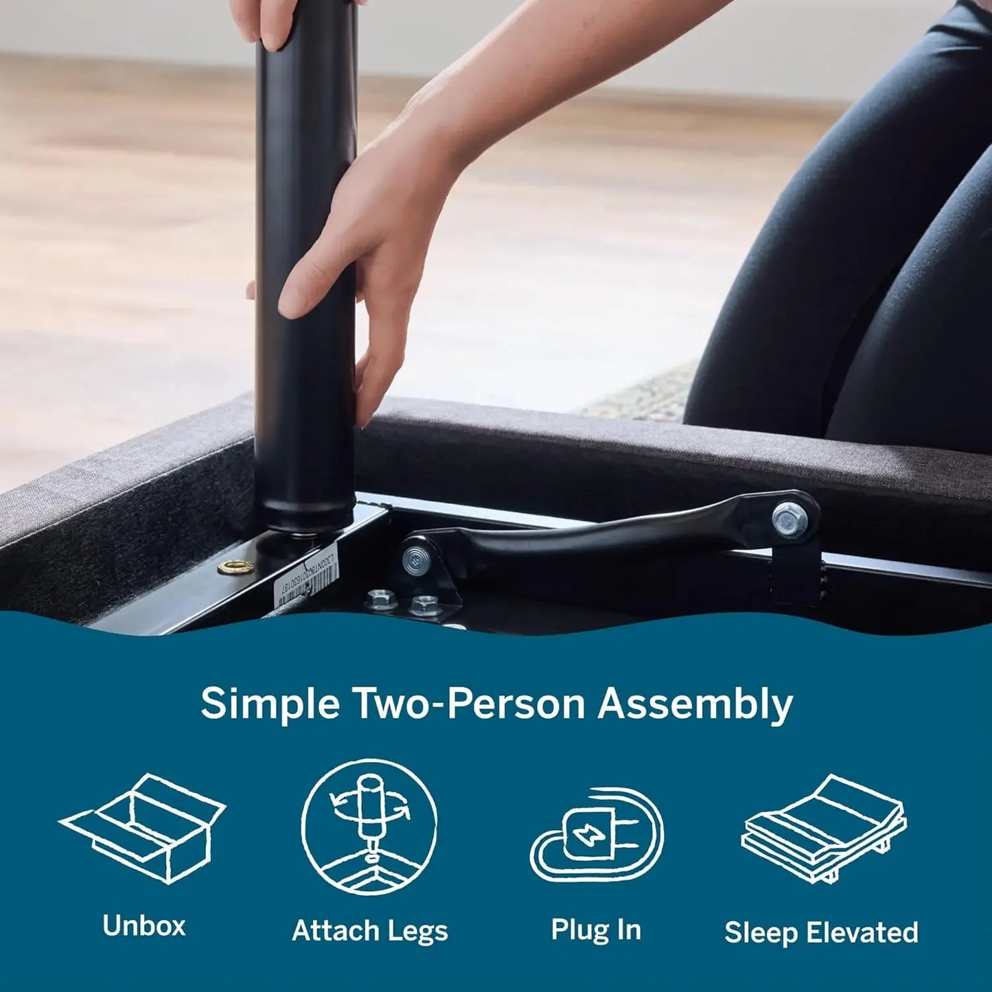 L300 Adjustable Bed Frame Head and Foot Incline - USB - Wireless Remote - Easy 2 Person Assembly  Quiet Motor