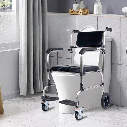 Medical Shower Seat Senior Chairs Assist Devices Free Assembly Senior Chairs Adjustable Stool Foldable Wheelchair Home Use