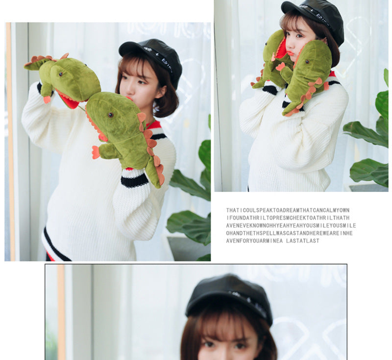 Autumn And Winter Dinosaur Gloves Female Cartoon