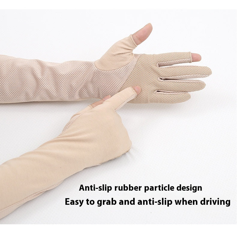 Driving Sun Protection Gloves Women's Thin Cotton Oversleeves