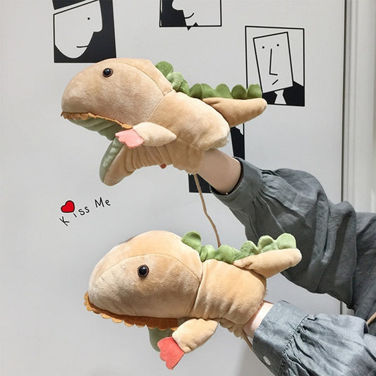 Autumn And Winter Dinosaur Gloves Female Cartoon