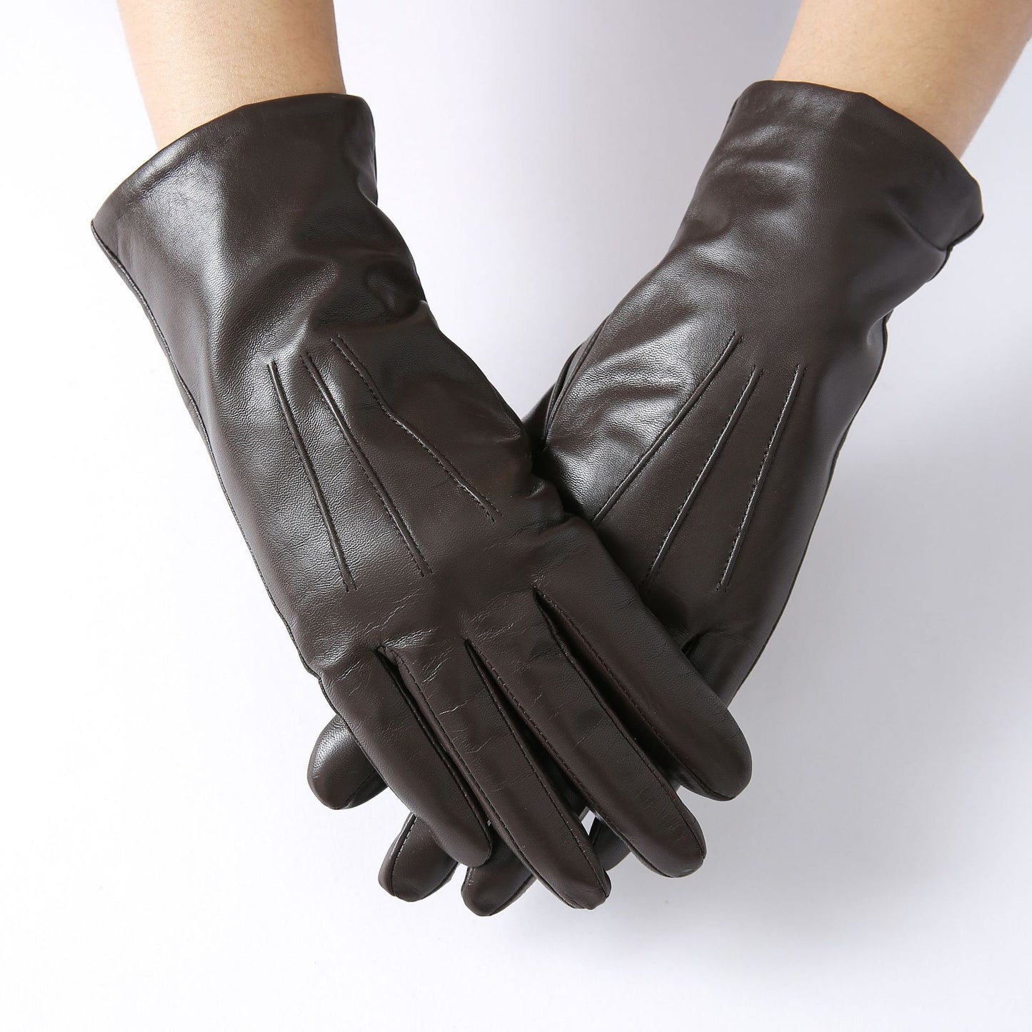 Wool In Driving And Biking Lengthened Goat Leather Gloves For Women