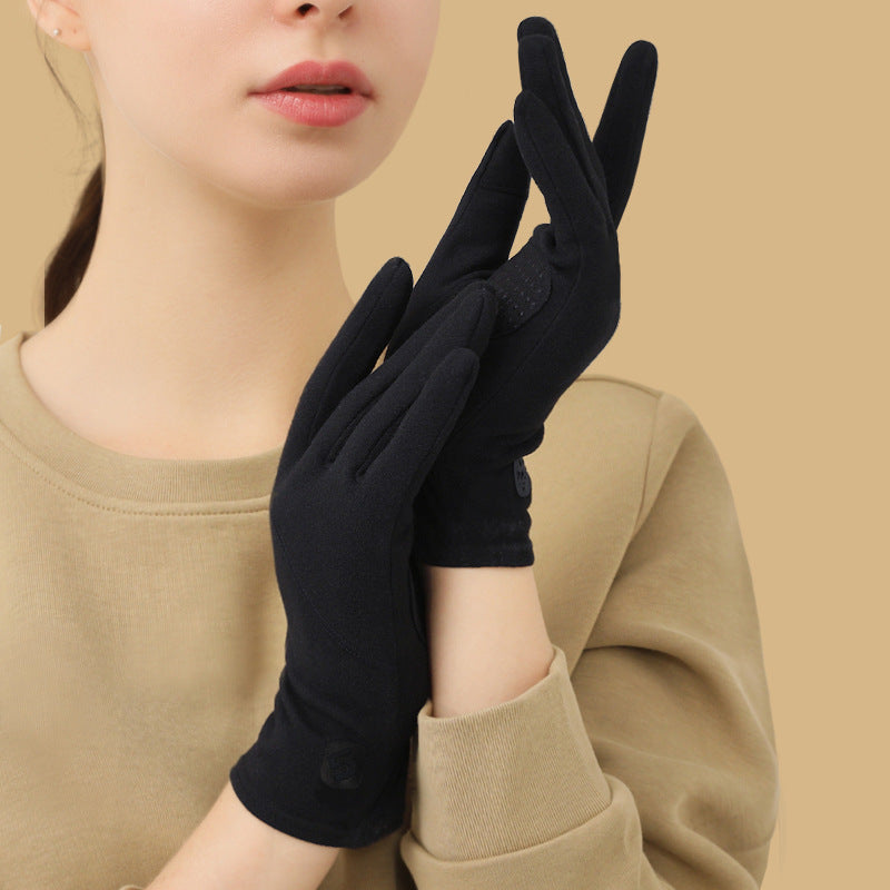 Winter Gloves Women's Dralon Cold-proof Warm Touch Screen Gloves Autumn Thin