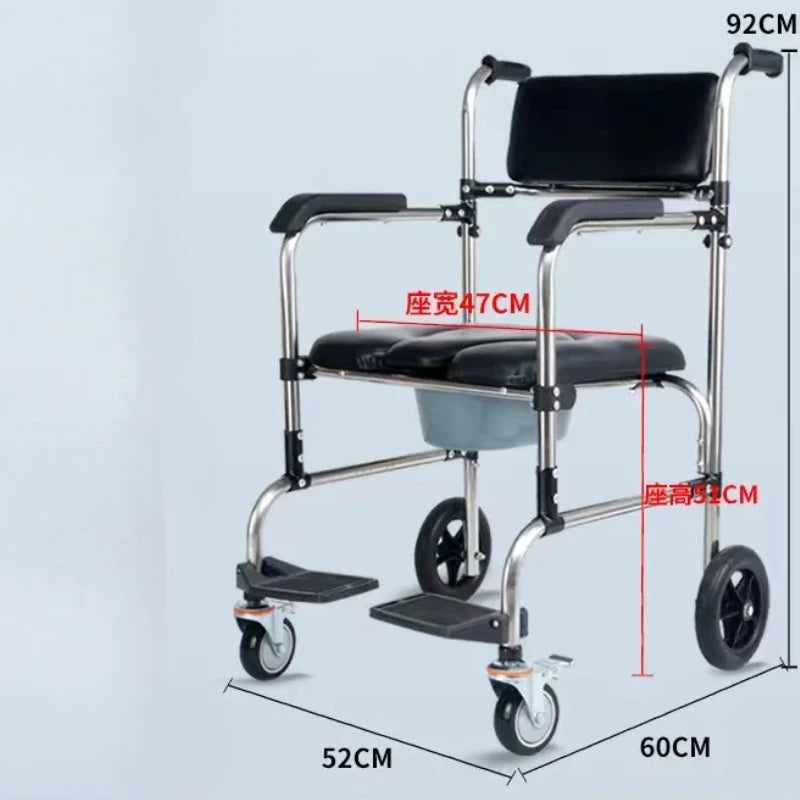 Medical Shower Seat Senior Chairs Assist Devices Free Assembly Senior Chairs Adjustable Stool Foldable Wheelchair Home Use