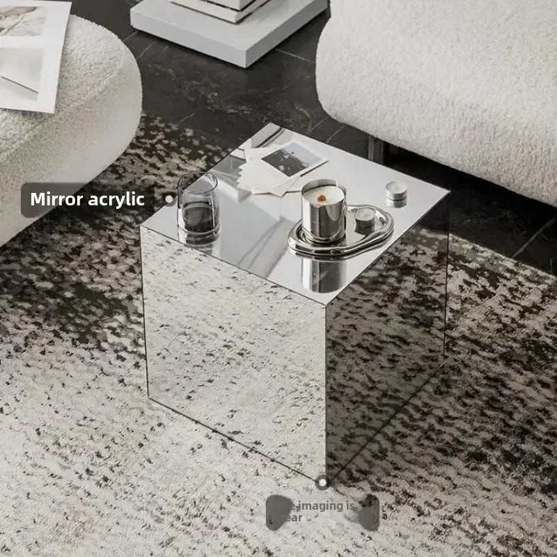 Acrylic Mirror Coffee Tables Modern Living Room Side Table Nordic Bedroom Floor Table Auxiliary Home Furniture Home Decor