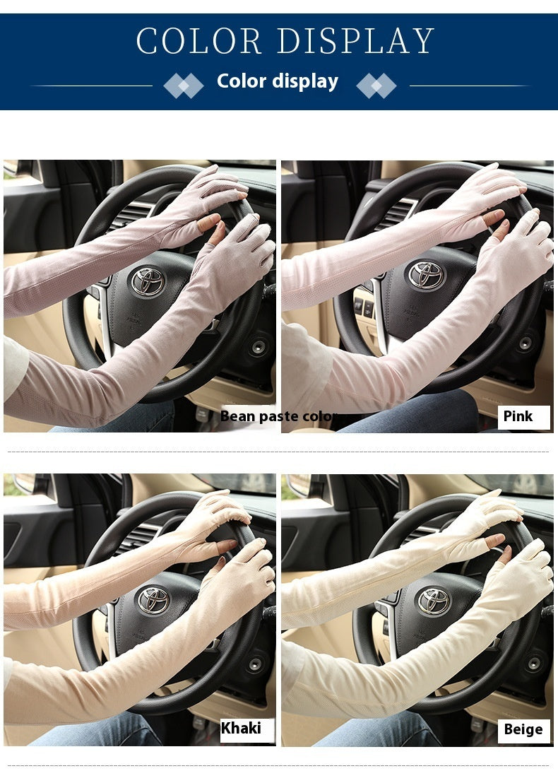 Driving Sun Protection Gloves Women's Thin Cotton Oversleeves