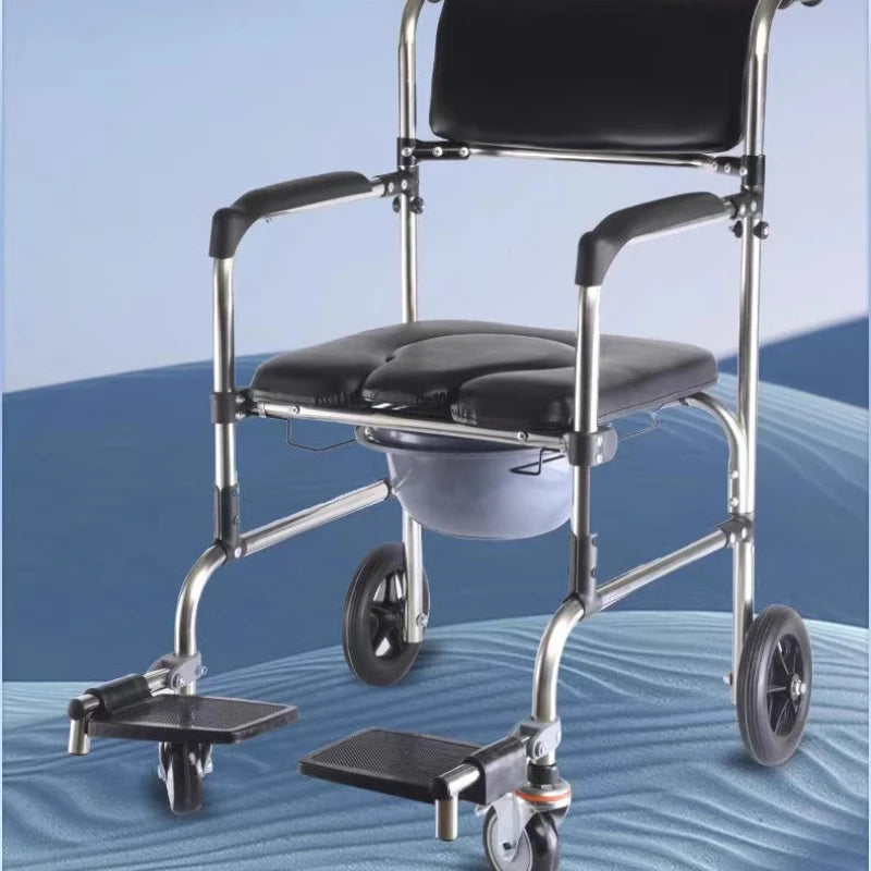 Medical Shower Seat Senior Chairs Assist Devices Free Assembly Senior Chairs Adjustable Stool Foldable Wheelchair Home Use