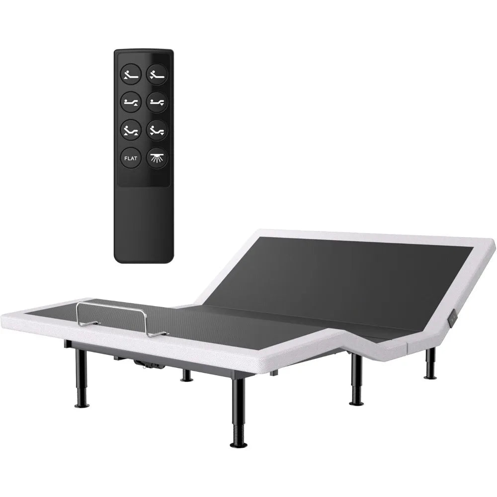 Electric Full Size Adjustable Bed Frame with Wireless Remote, USB, Head & Foot Incline, Underbed Lighting, Heavy Duty Platform